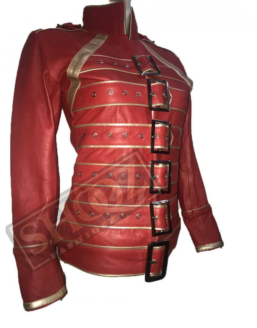 New Women's Freddie Mercury Concert Military Women Motorcycle Jacket